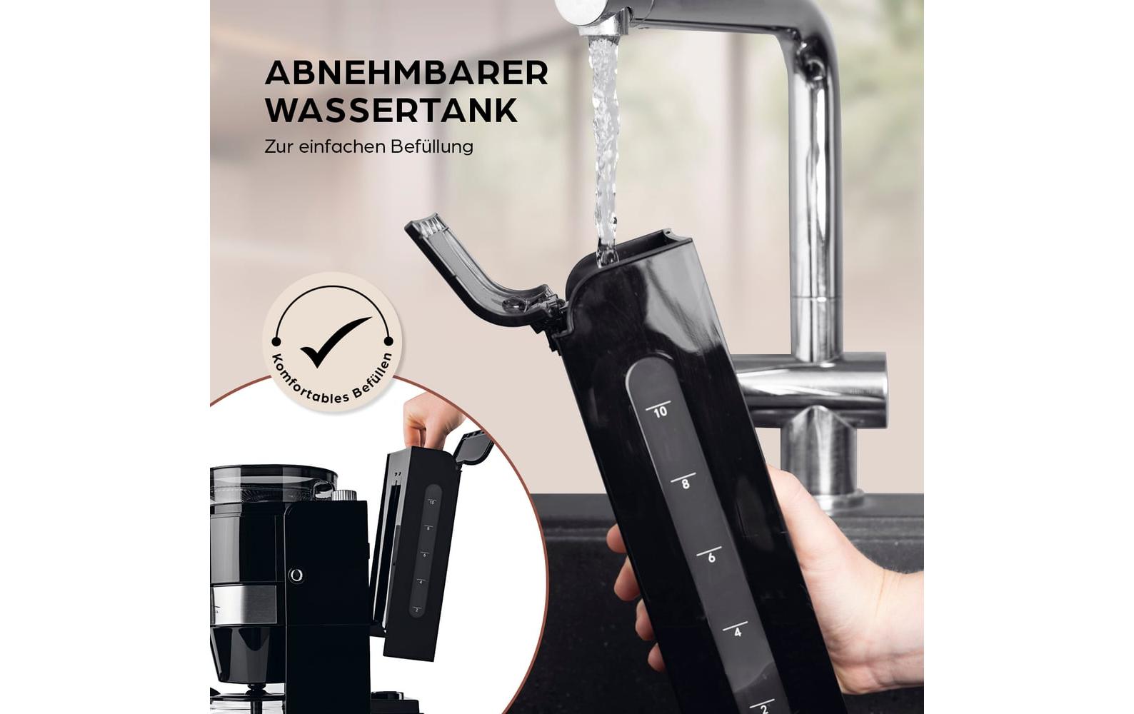 Barista Filterkaffeemaschine – 10 Tassen, 1,3 l, Glaskanne, Schwarz