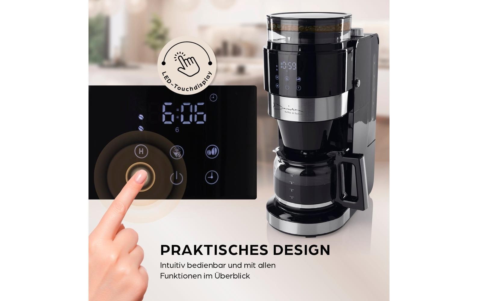 Barista Filterkaffeemaschine – 10 Tassen, 1,3 l, Glaskanne, Schwarz