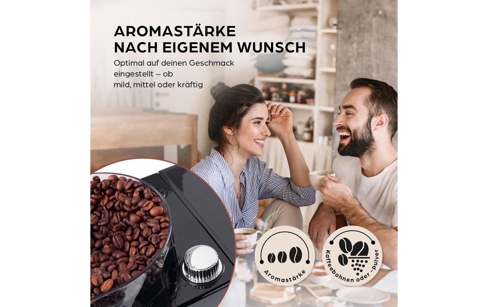Barista Filterkaffeemaschine – 10 Tassen, 1,3 l, Glaskanne, Schwarz
