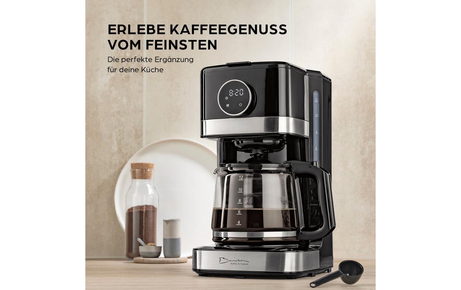 Barista Filterkaffeemaschine – 12 Tassen, 1,5 l, Timer, schwarz