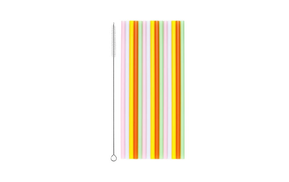 Partydeco Trinkhalme – mehrfarbig – Ø 7 mm × 23 cm – Kunststoff (PP) – 30 Stk – mit Bürste