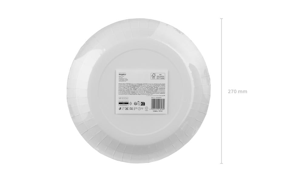 Partydeco Teller, Papier/Karton – Ø 27 cm, rot, kariert – 6 Stk.