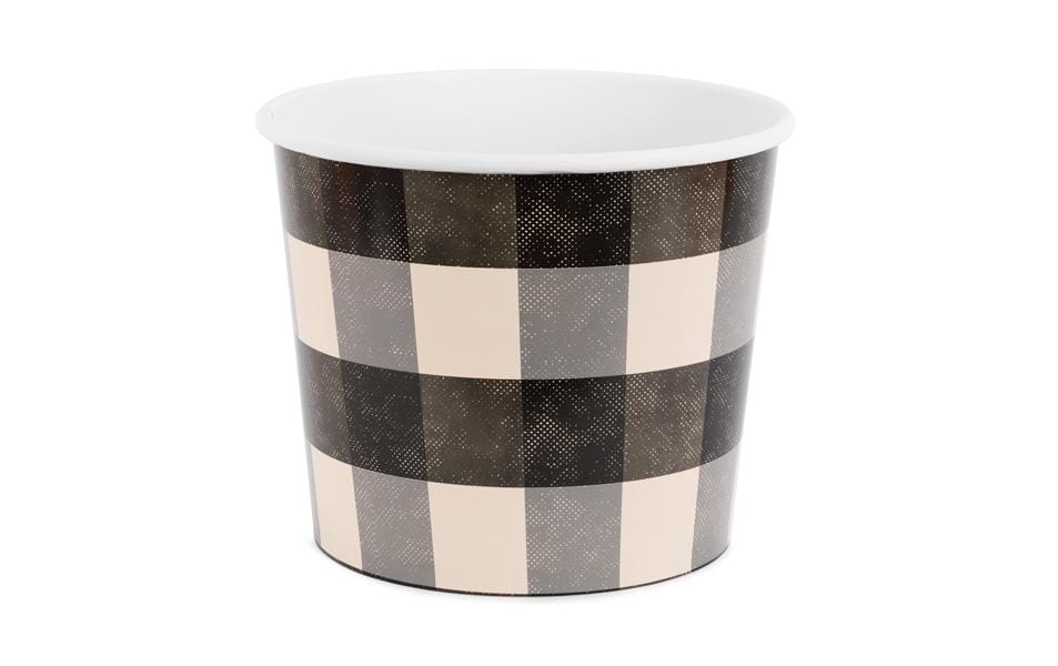 Partydeco Schale/Schüssel, Papier/Karton rund – Ø 16,5 cm × H 14 cm, rot/schwarz – 2 Stk.