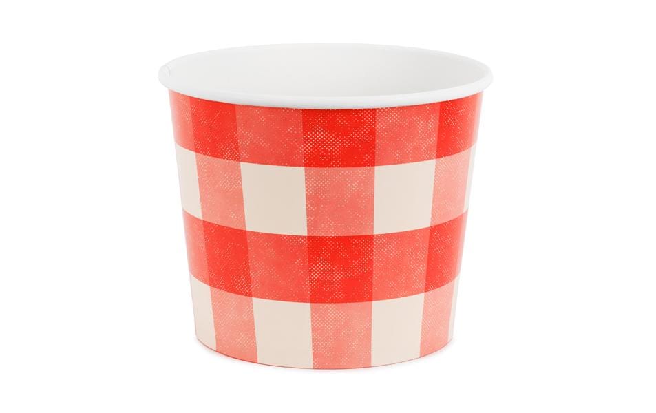 Partydeco Schale/Schüssel, Papier/Karton rund – Ø 16,5 cm × H 14 cm, rot/schwarz – 2 Stk.
