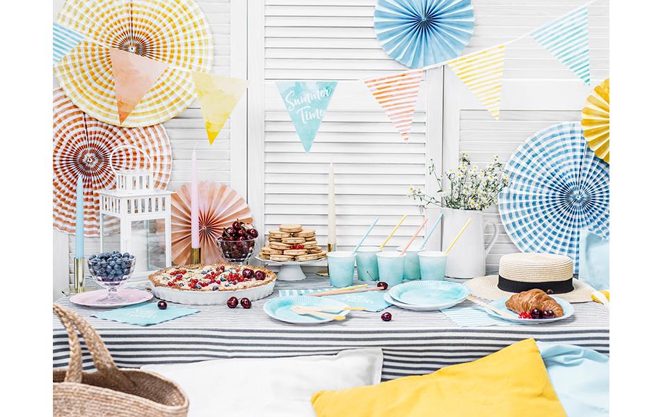 Partydeco Papierstrohhalme, Ø 5 mm 19,5 cm, mehrfarbig – 10 Stk.