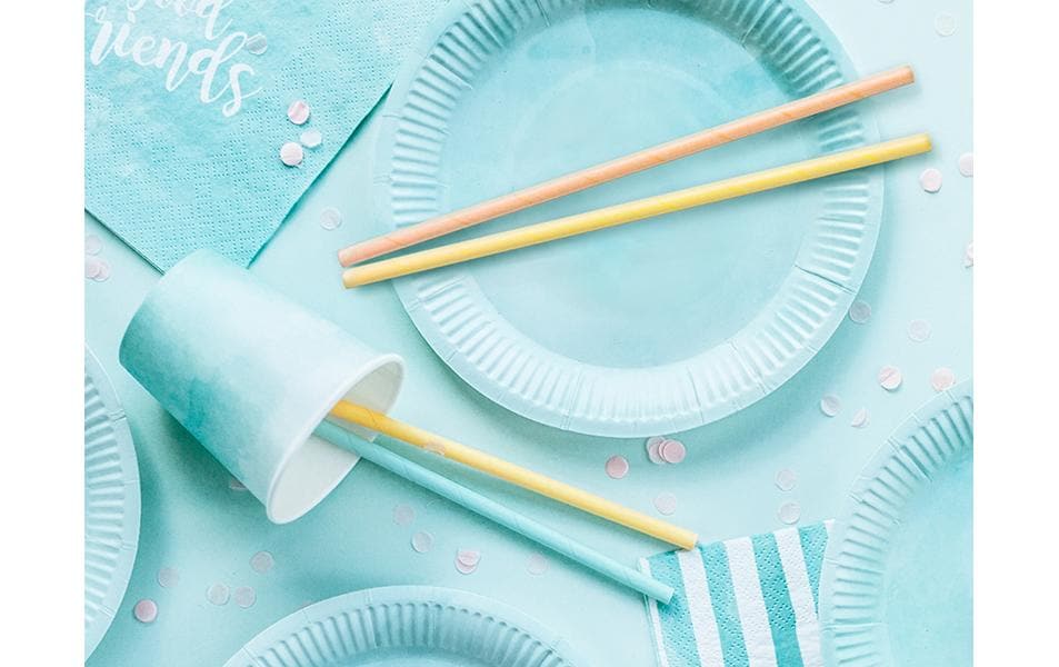 Partydeco Papierstrohhalme, Ø 5 mm 19,5 cm, mehrfarbig – 10 Stk.