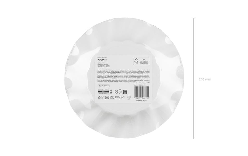 Partydeco Teller Früchte, Papier/Karton – Ø 20,5 cm – 6 Stk.