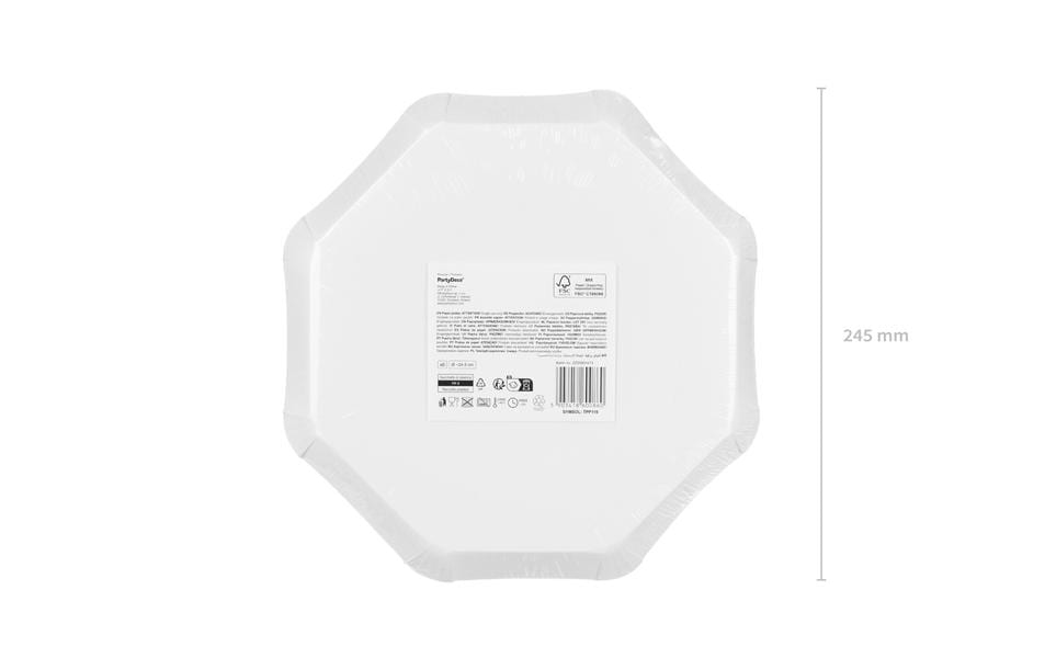 Partydeco Teller, Papier/Karton – Ø 24,5 cm, Streifen – 6 Stk.
