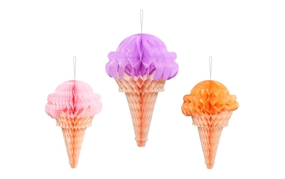 Partydeco Seidenpapier Eiscreme – mehrfarbig – 20–30 cm – Papier – 3 Stk