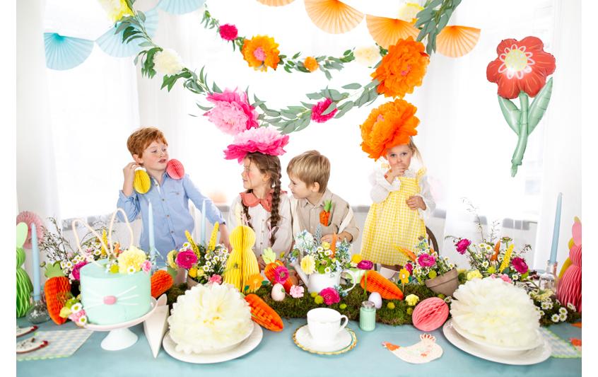 Partydeco Seidenpapier Blumen – Mehrfarbig – 35 cm – Papier – 3 Stk