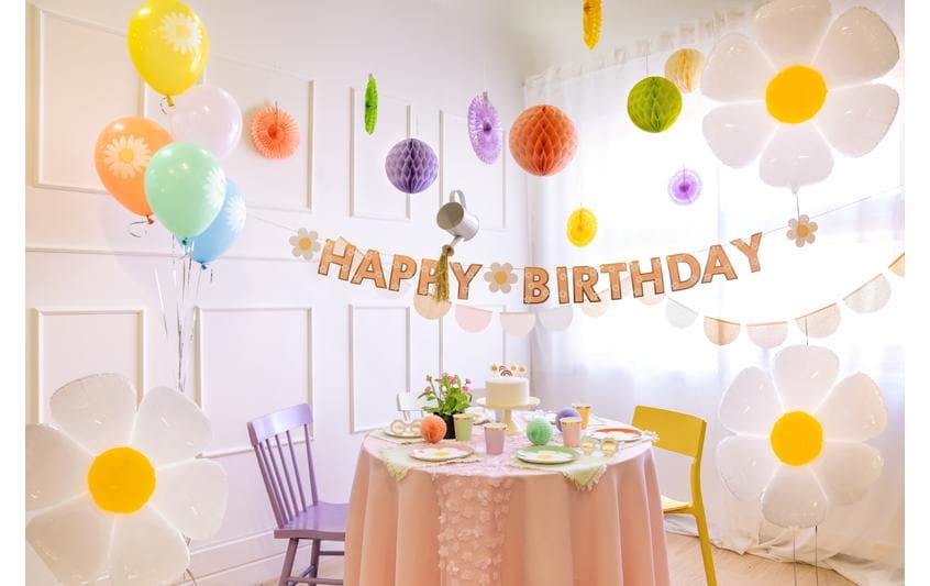 Partydeco Gänseblümchen Luftballons – Mehrfarbig – Ø 30 cm – Latex – 5 Stk
