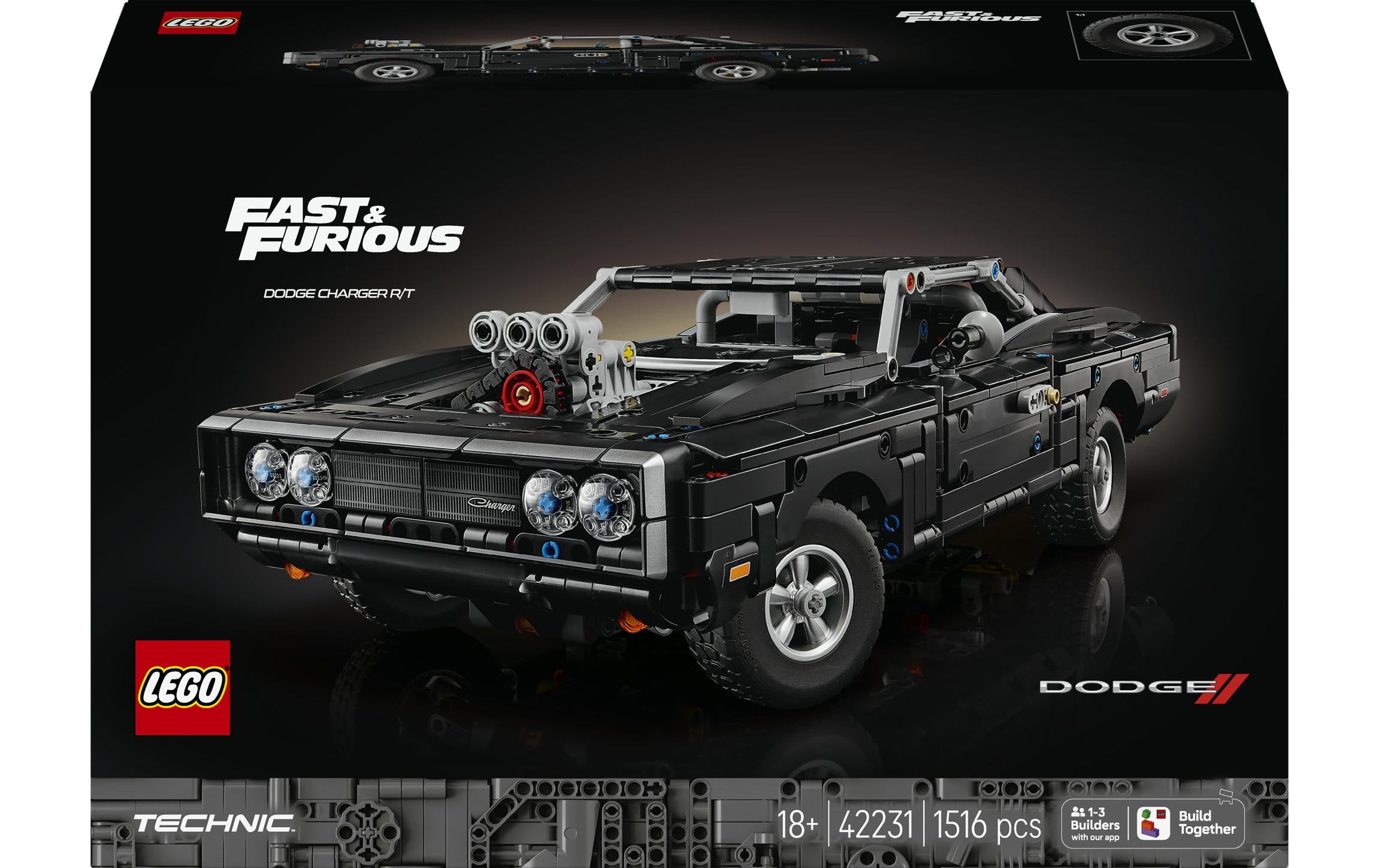 LEGO Technic Fast and Furious Dodge Charger R/T – Fahrzeug – 1516 Teile – 28,2 × 11,8 × 43,2 cm – ab 18 Jahren