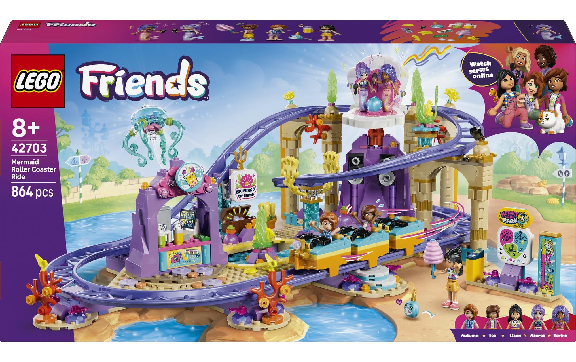 LEGO Friends Meerjungfrauen-Achterbahn Bauset – 864-teilig – 28,2 × 7,9 × 54 cm – ab 8 Jahren
