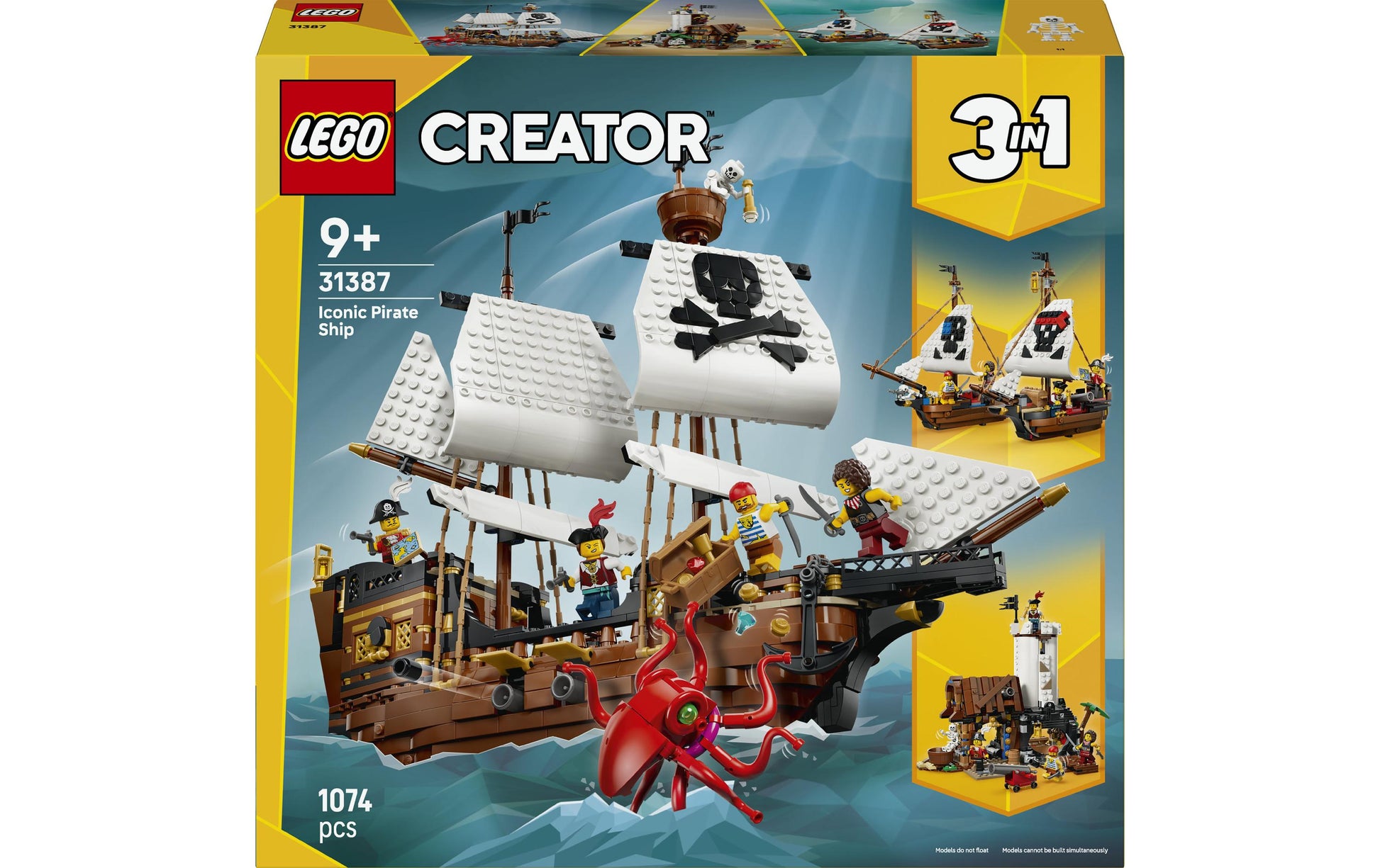 LEGO Set Creator 3in1 Legendäres Piratenschiff – 1074-teilig – ab 9 J. – 35,4 × 9,4 × 37,8 cm