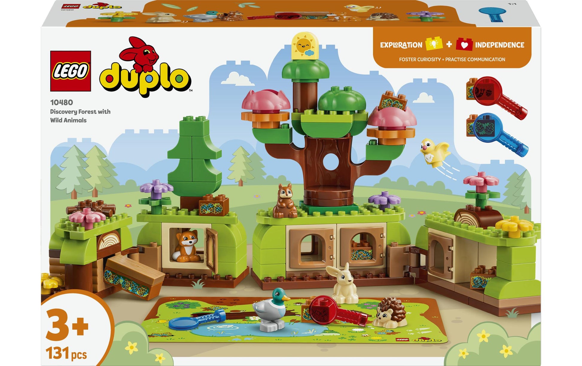 LEGO DUPLO Wald mit wilden Tieren Set – 131-teilig – 37,8 × 11,8 × 55,5 cm – ab 3 J.