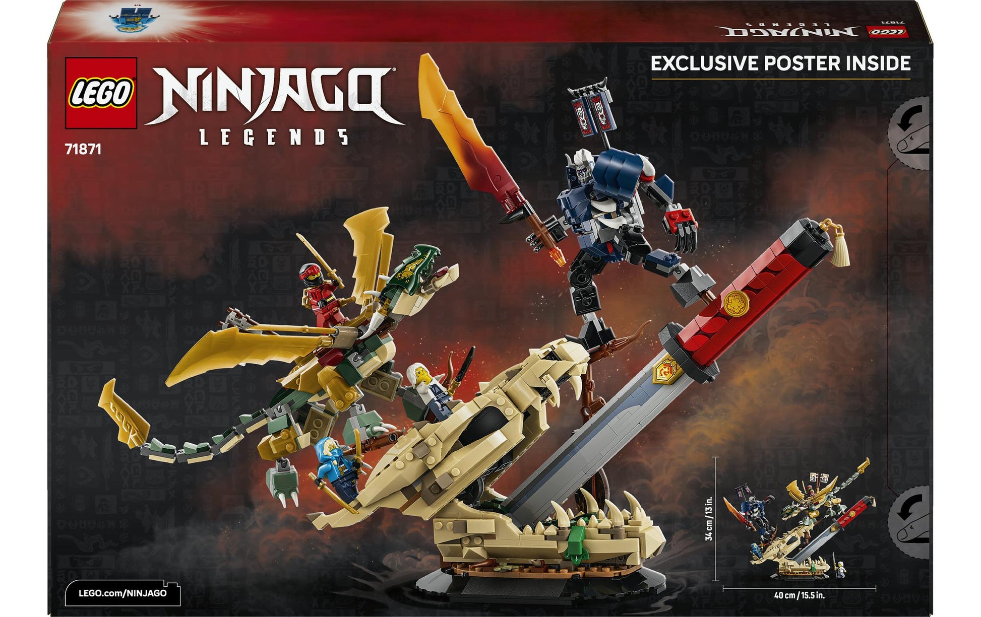 LEGO Ninjago Showdown auf der Drachenklinge Set – 1016-teilig – 28,2 × 7,2 × 43,2 cm – ab 9 Jahren
