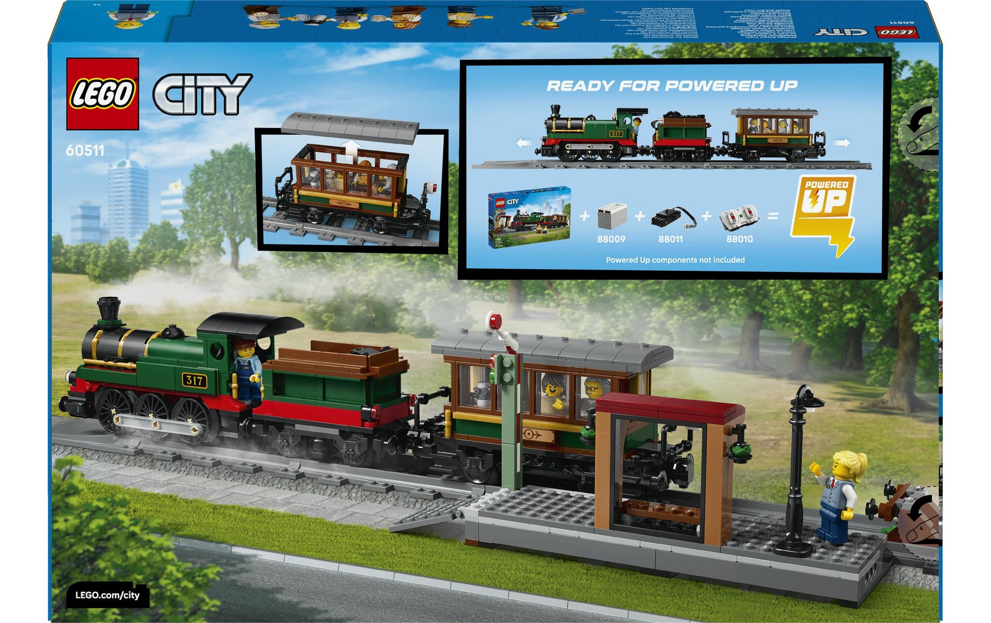 LEGO Klassischer Dampfzug Eisenbahn – City – 575-teilig – 28,2 × 7,2 × 43,2 cm – ab 7 J.