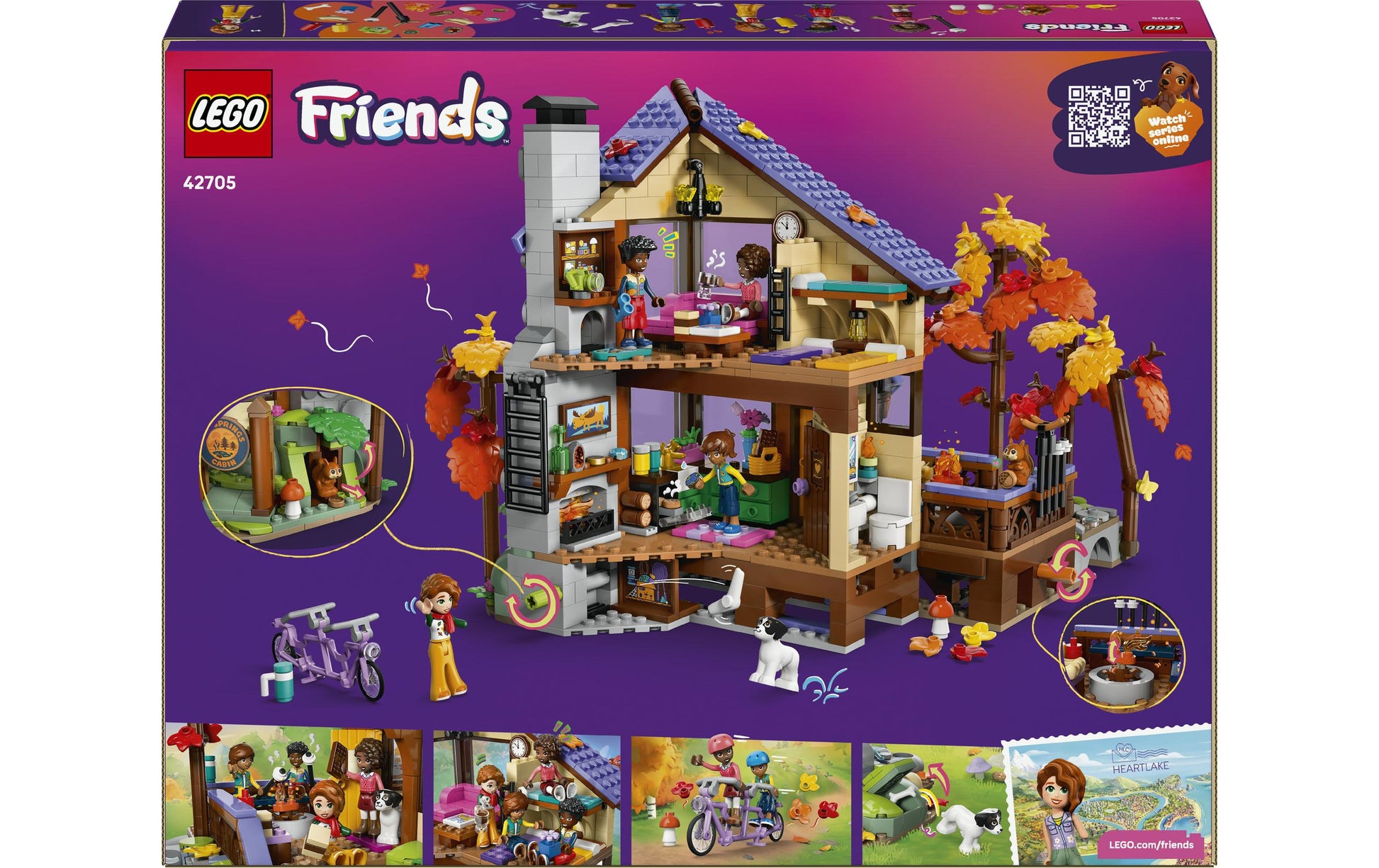 LEGO Friends Gemütliche Hütte im Herbstwald Bauset – 1229-teilig – 37,8 × 7,05 × 48 cm – ab 9 J.