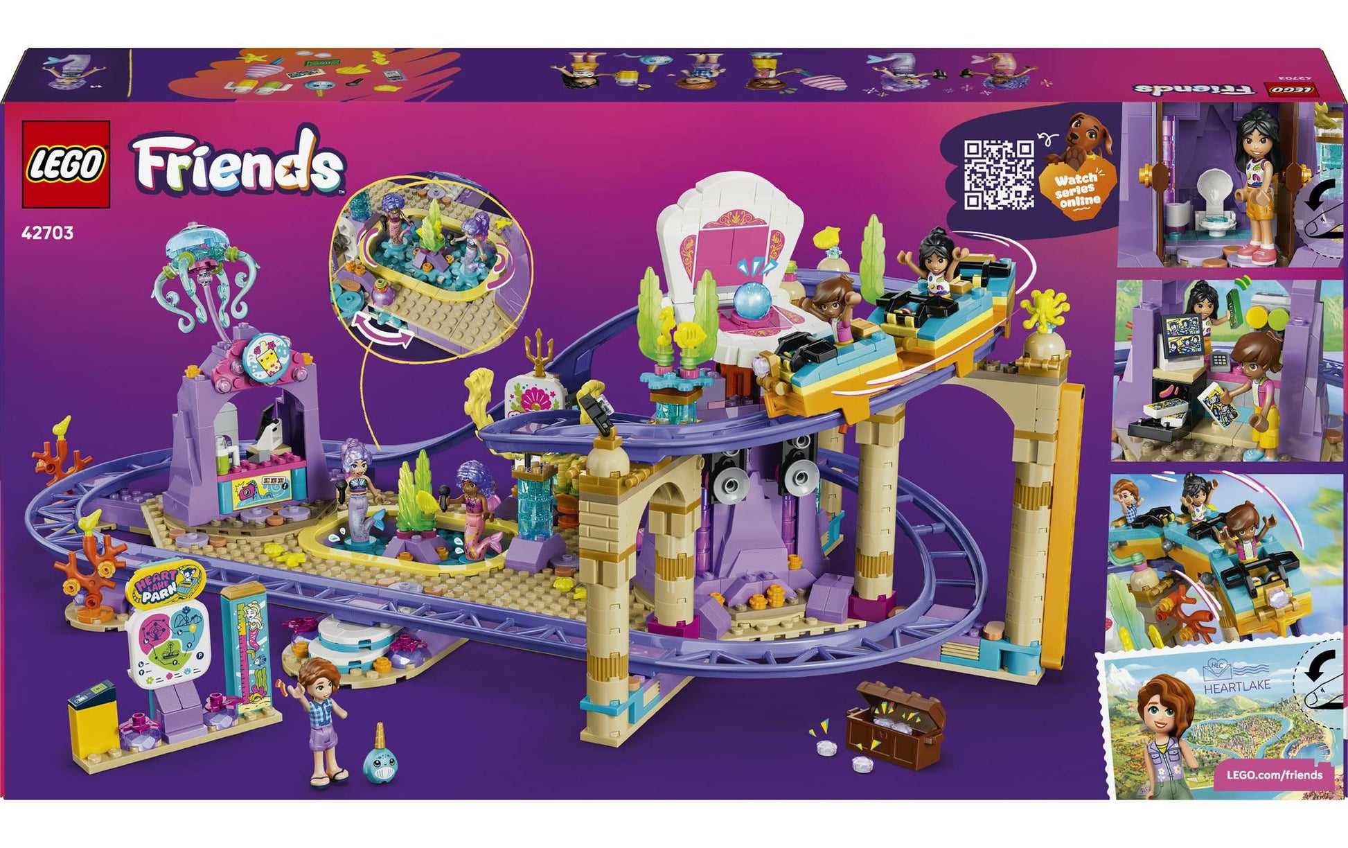 LEGO Friends Meerjungfrauen-Achterbahn Bauset – 864-teilig – 28,2 × 7,9 × 54 cm – ab 8 Jahren
