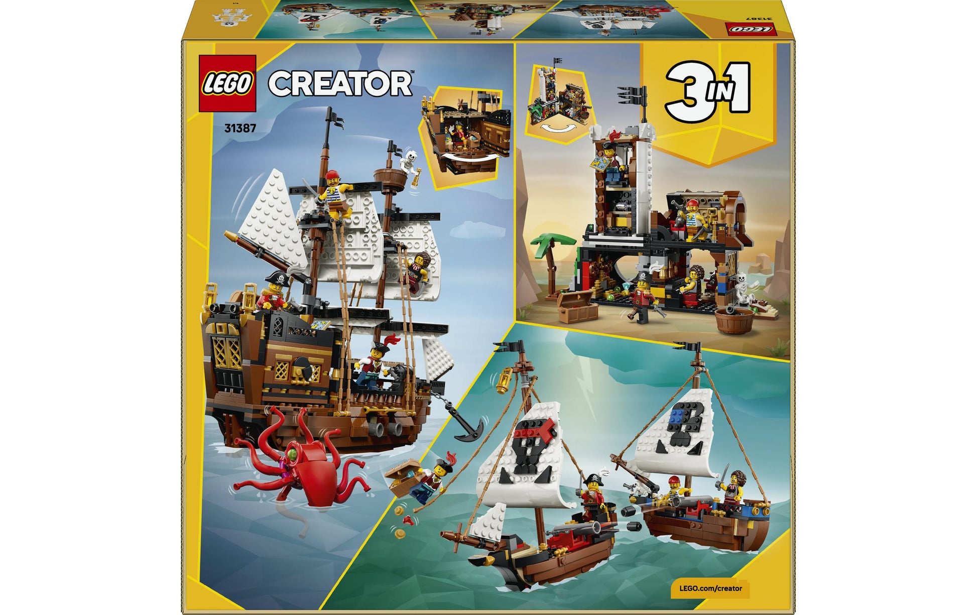 LEGO Set Creator 3in1 Legendäres Piratenschiff – 1074-teilig – ab 9 J. – 35,4 × 9,4 × 37,8 cm