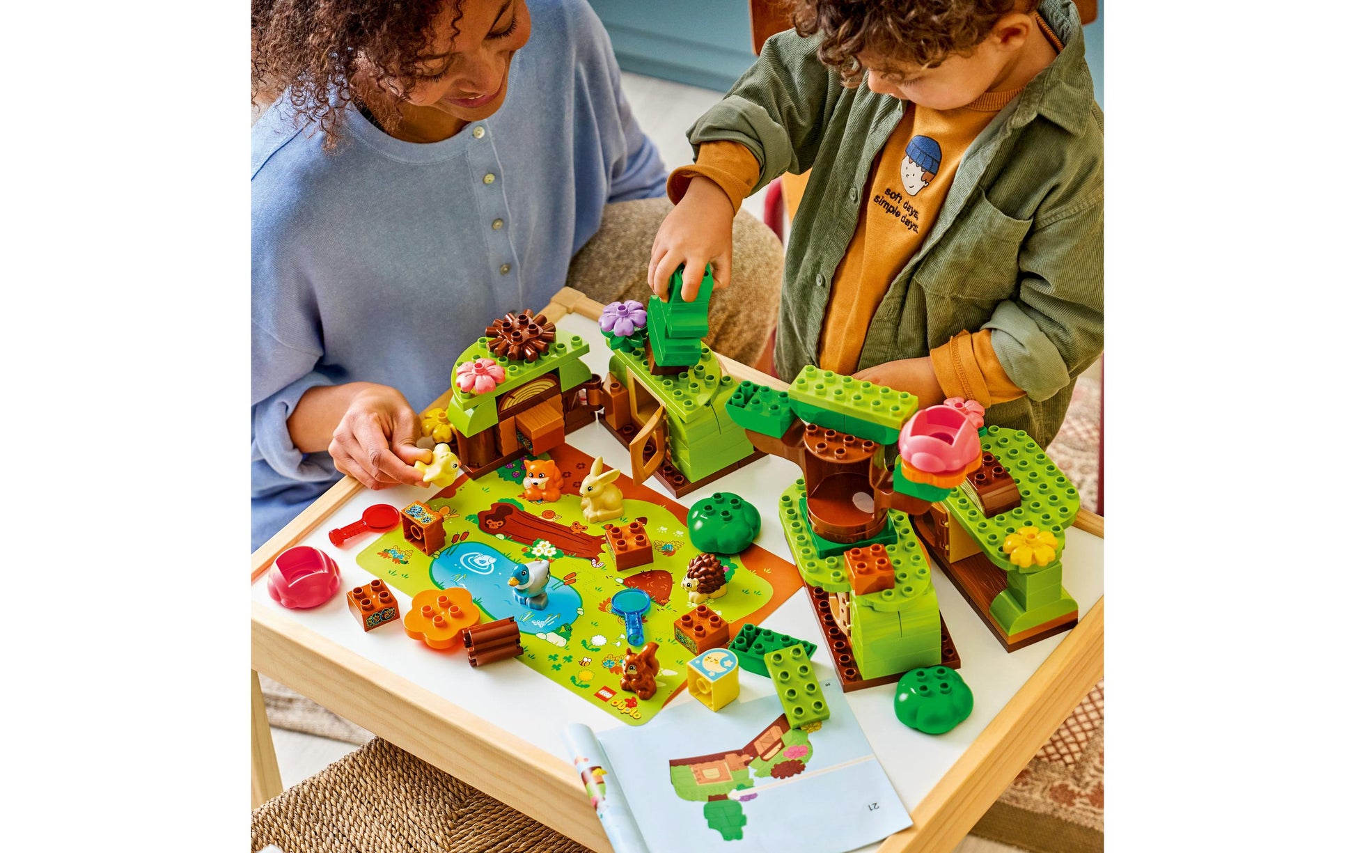 LEGO DUPLO Wald mit wilden Tieren Set – 131-teilig – 37,8 × 11,8 × 55,5 cm – ab 3 J.
