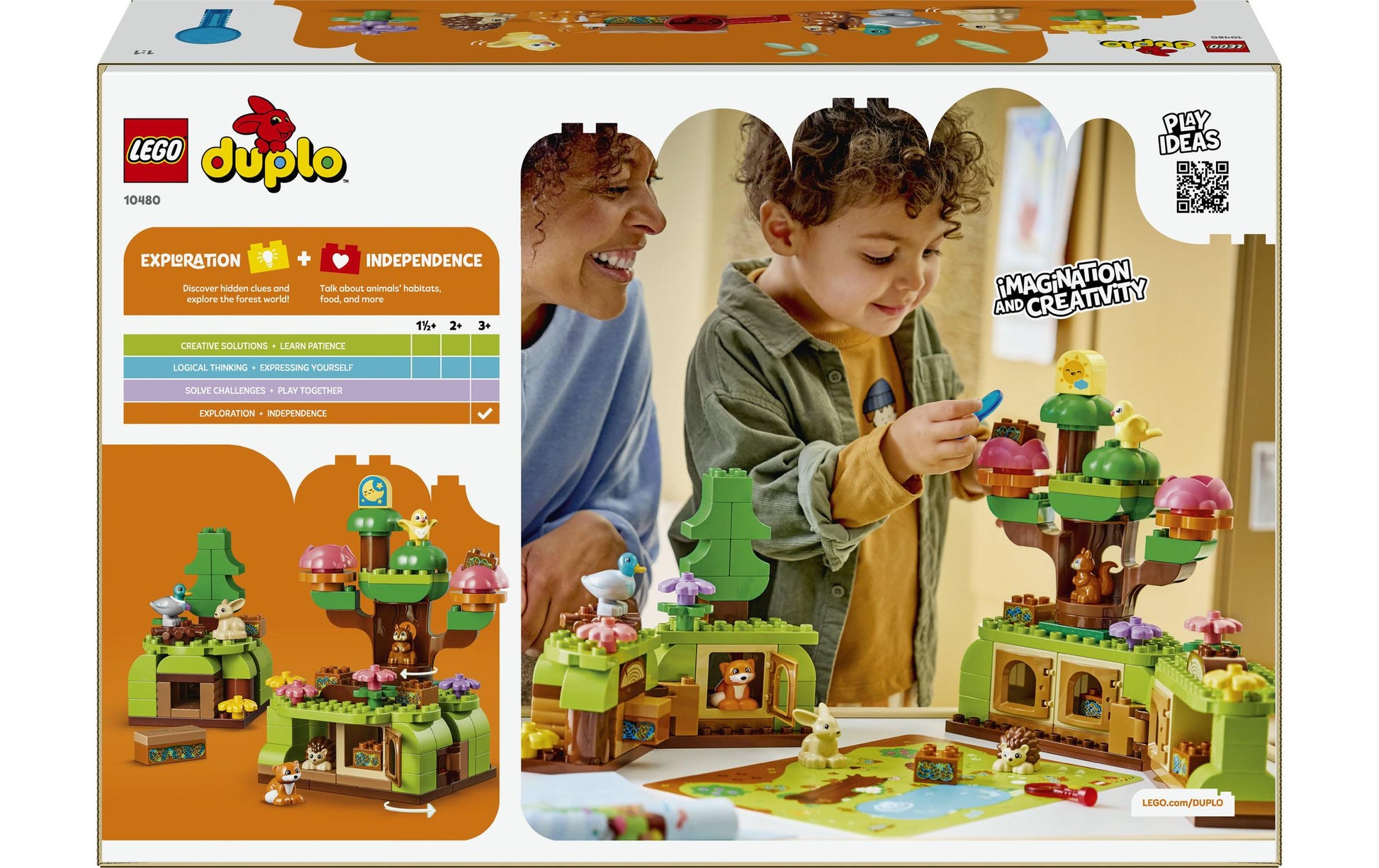 LEGO DUPLO Wald mit wilden Tieren Set – 131-teilig – 37,8 × 11,8 × 55,5 cm – ab 3 J.