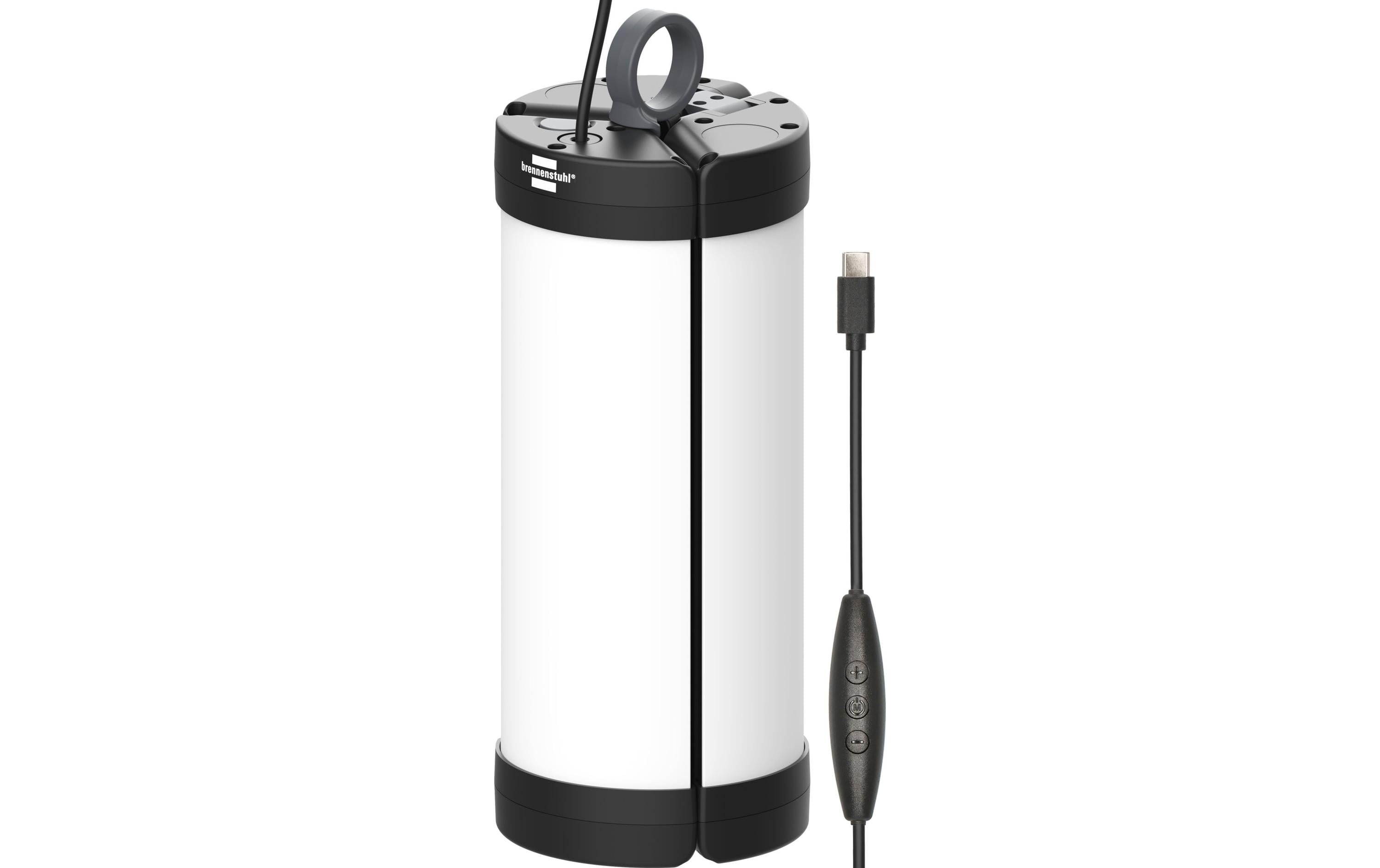 Brennenstuhl Vorzeltleuchte – 550 lm – IP54 – Batteriebetrieb – 3 Helligkeitsstufen – Schwarz – Kunststoff