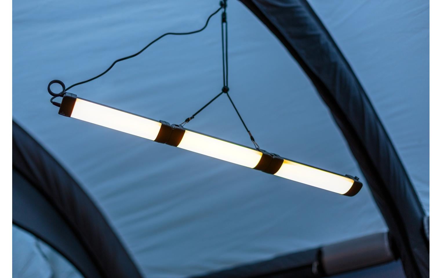 Brennenstuhl Vorzeltleuchte – 550 lm – IP54 – Batteriebetrieb – 3 Helligkeitsstufen – Schwarz – Kunststoff