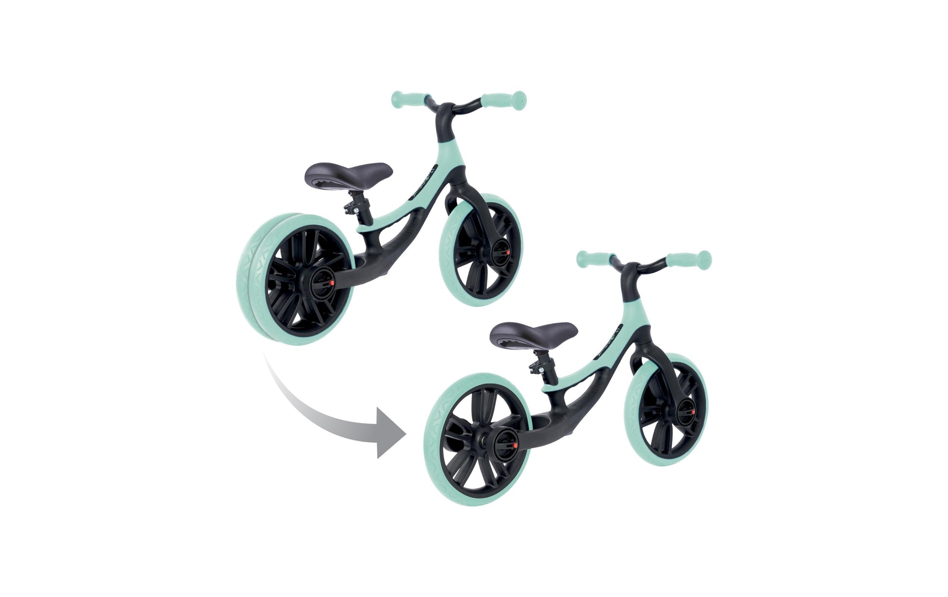 Globber GO Bike Elite Duo Laufrad – Ø 10" – ab 1 Jahr – 20 kg, höhenverstellbar – Mint/Schwarz