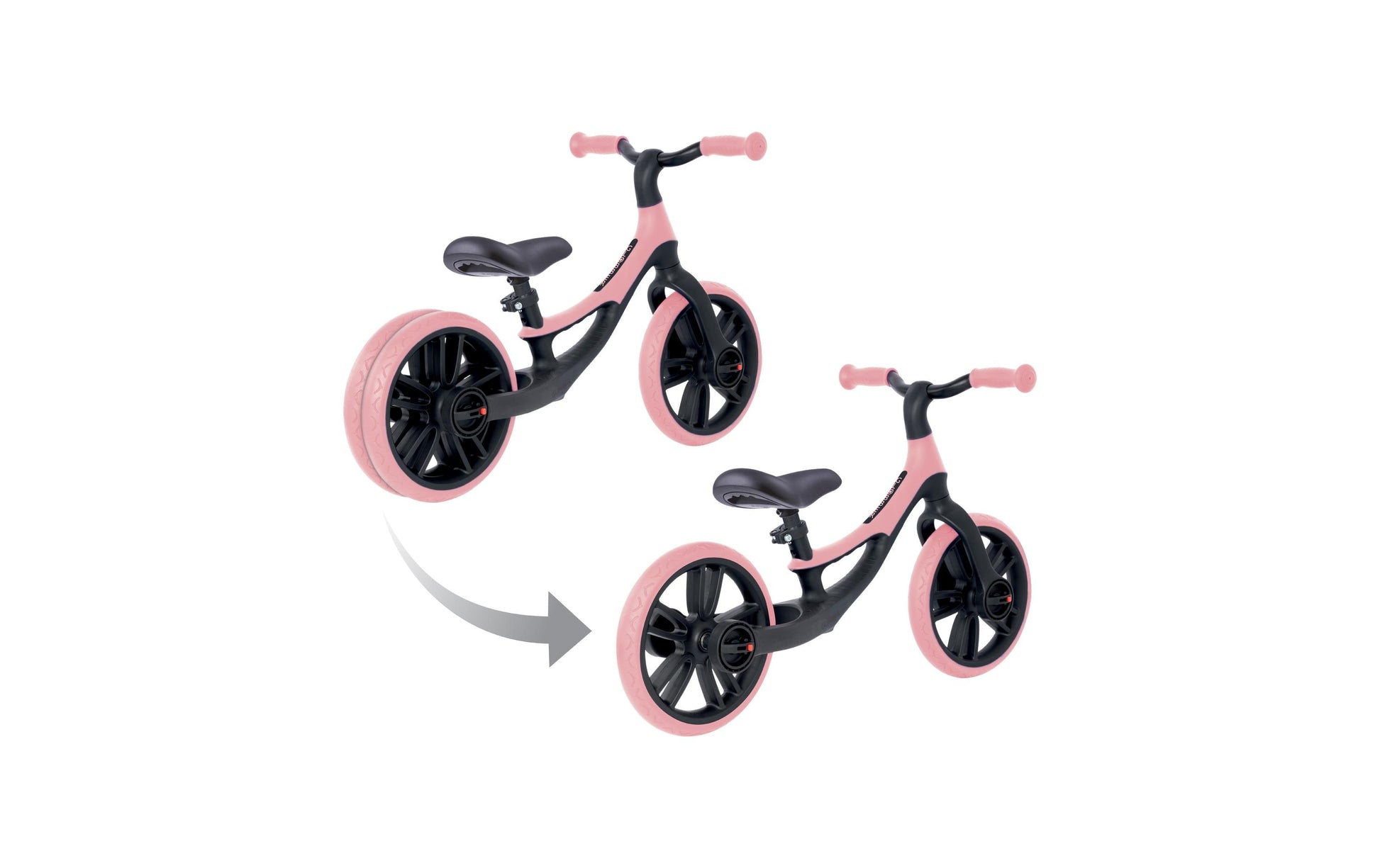 Globber GO Bike Elite Duo Laufrad – Ø 10" – ab 1 Jahr – bis 20 kg – Recycling-Kunststoff, rosa/schwarz