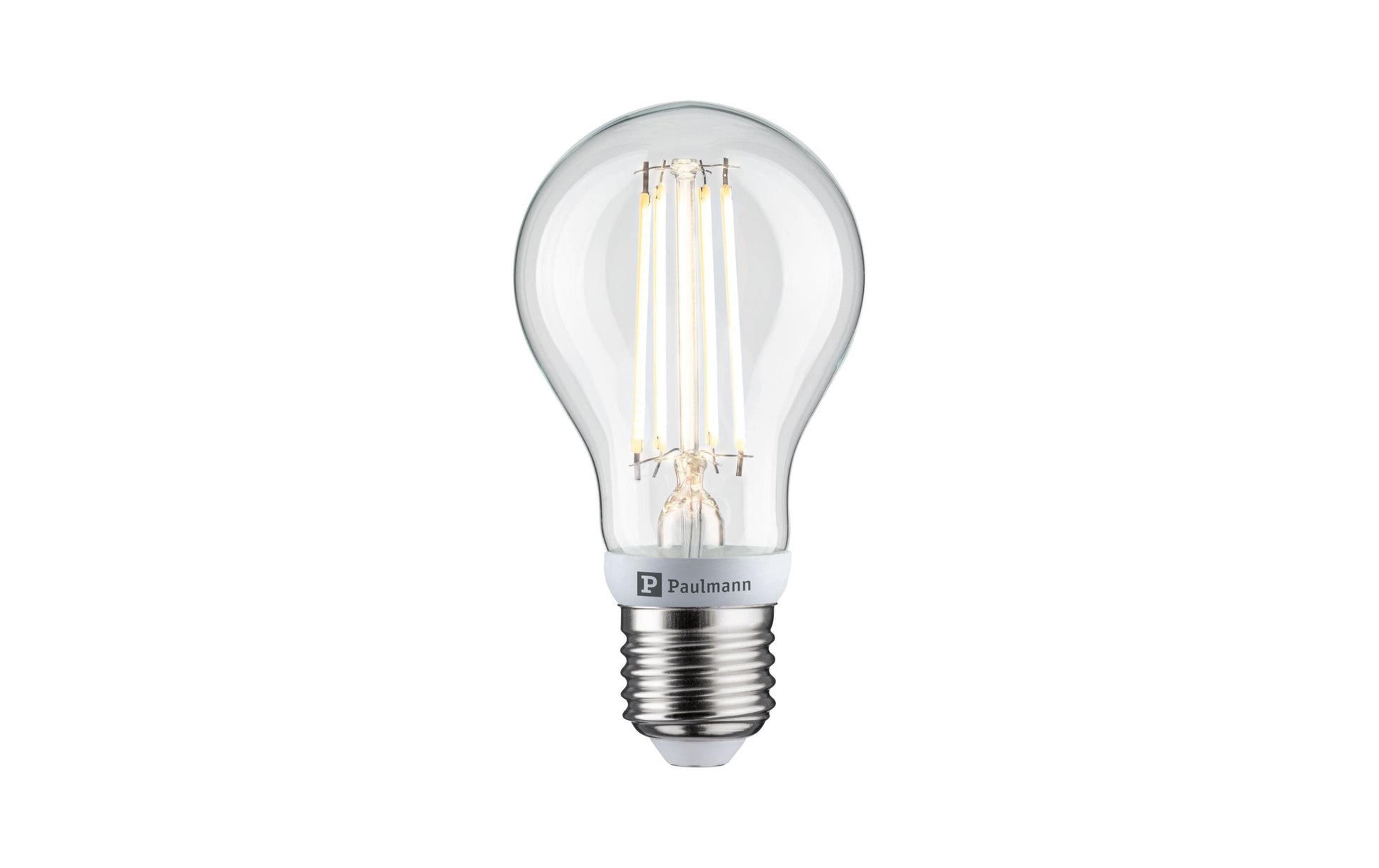 Paulmann LED-Leuchtmittel E27 A60 – 806 lm, 7 W, Warmweiss 2700 K – IP20 – 1 Stk., Transparent, Glas