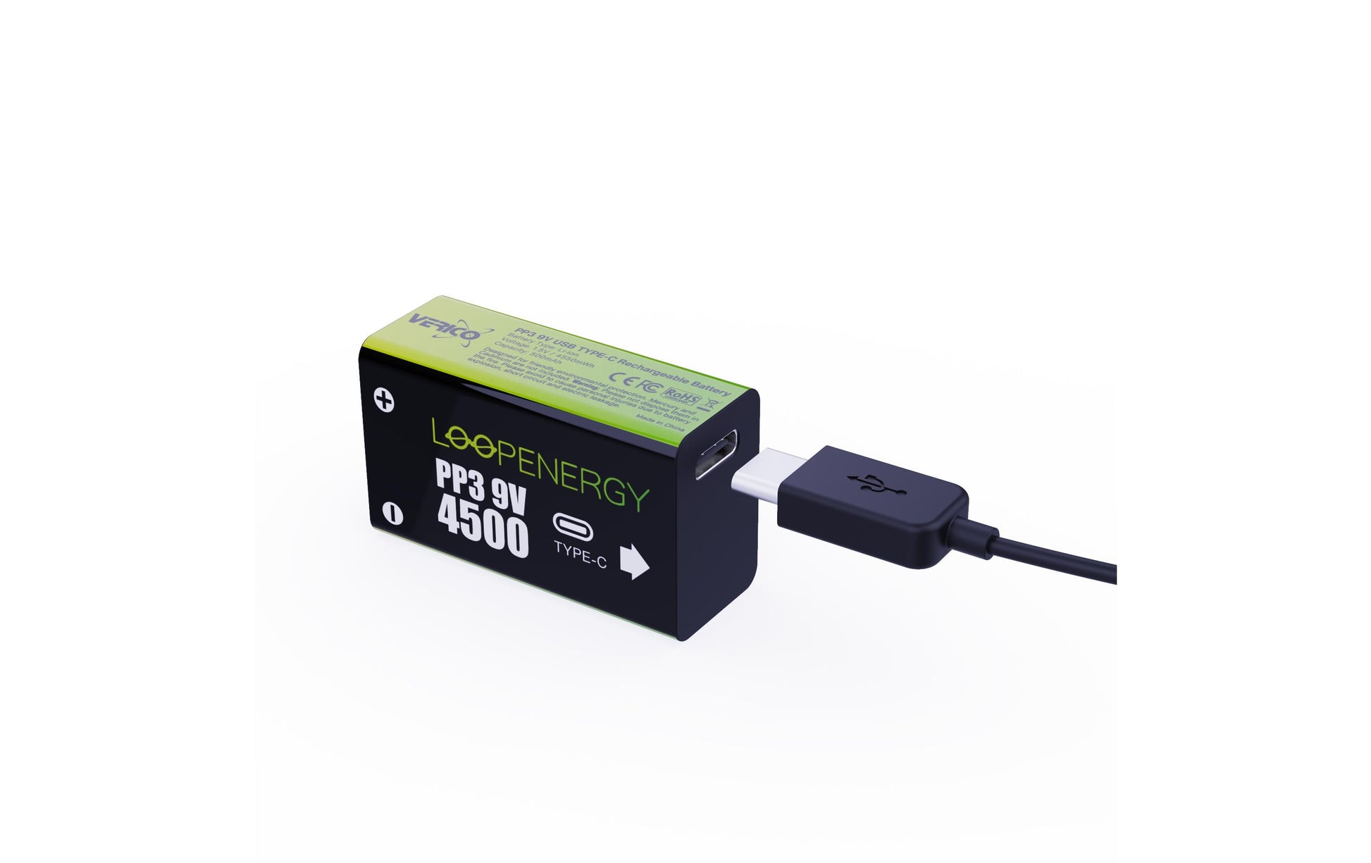Verico 9V Akkus, Li-Ion, 500 mAh, 9 V – 4 Stk.