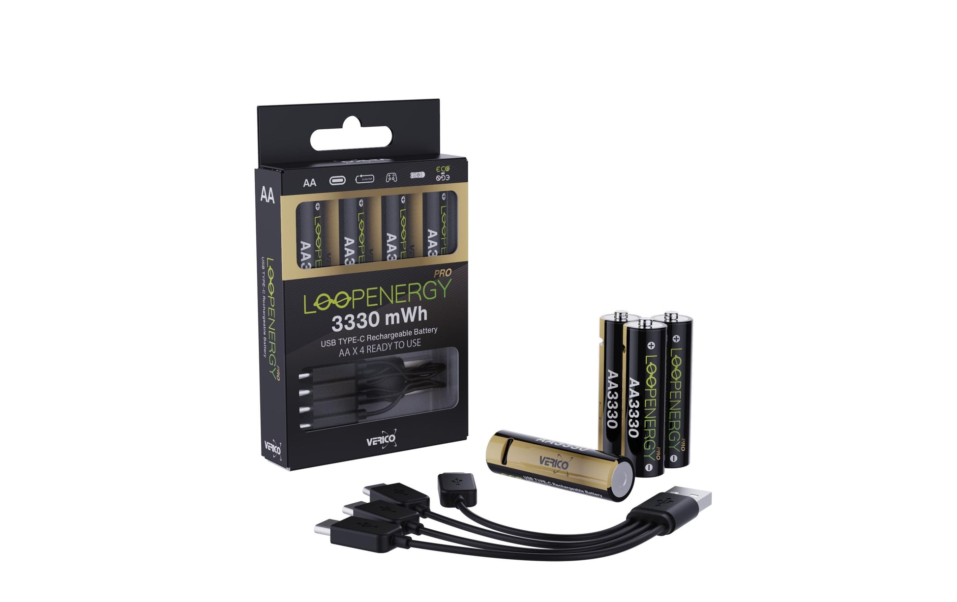 Verico AA Akkus, Li-Ion, 2220 mAh, 1,5 V – 4 Stk.