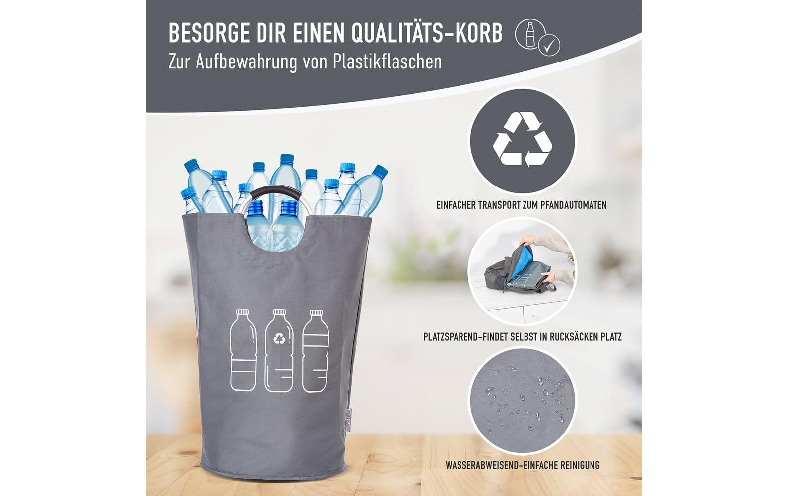 Wellenborg Sammelsack (PET) – 82 l, Polyester, Baumwolle, Grau, 380 × 720 × 380 mm, 1 Stk