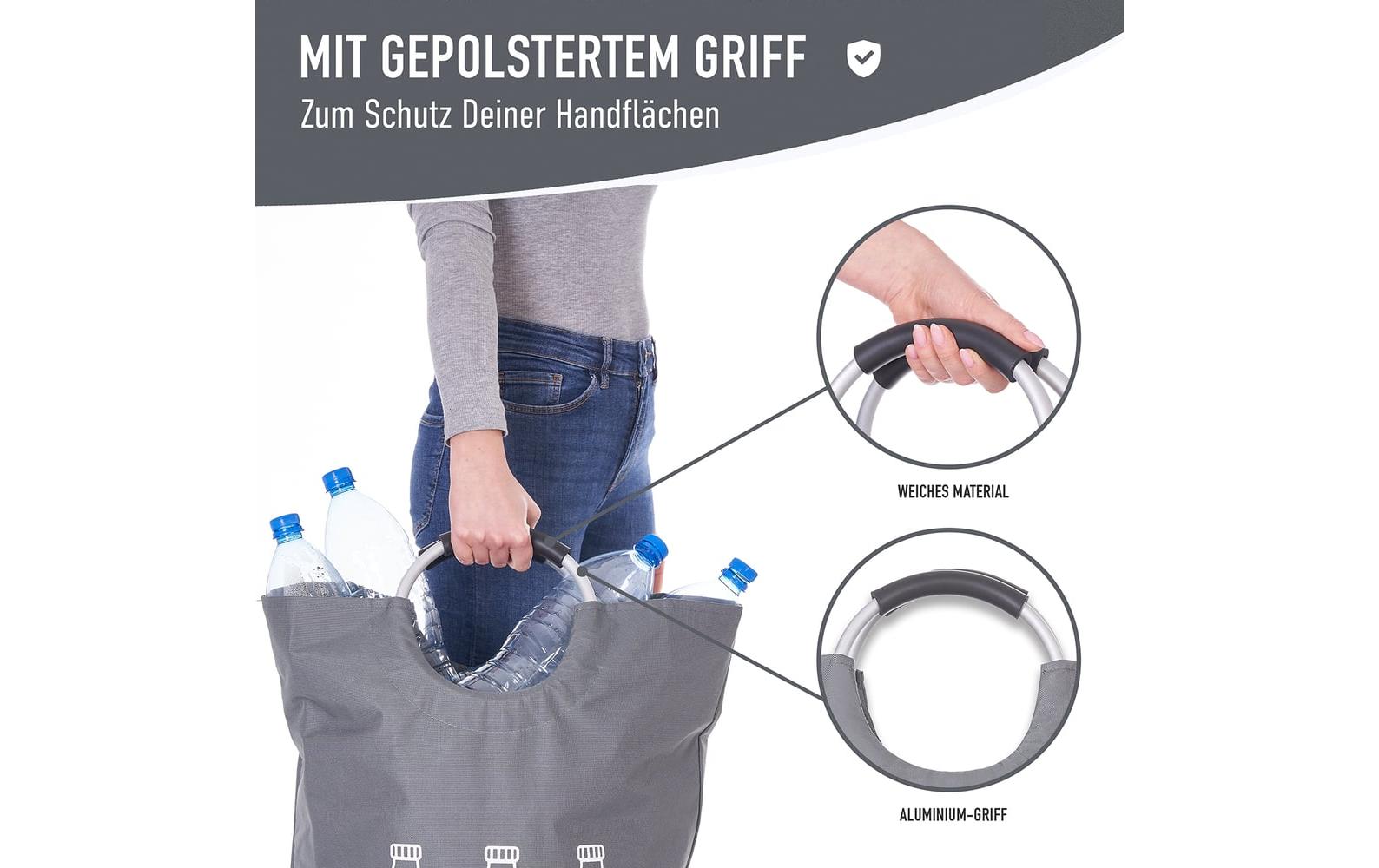 Wellenborg Sammelsack (PET) – 82 l, Polyester, Baumwolle, Grau, 380 × 720 × 380 mm, 1 Stk