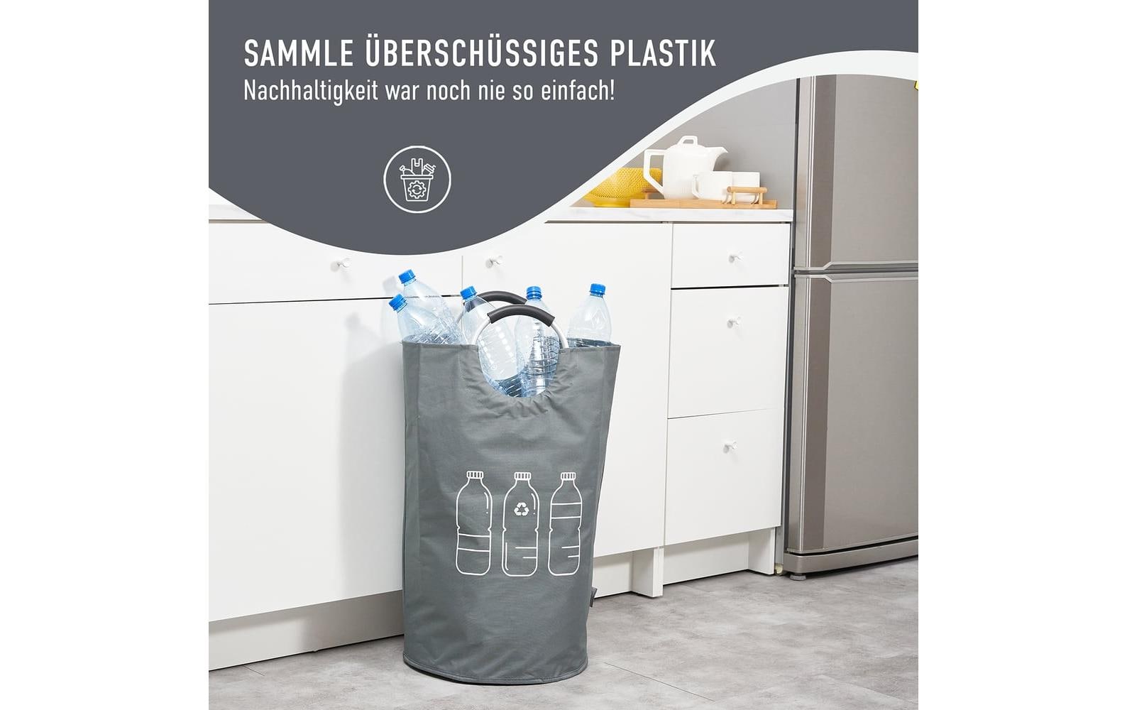 Wellenborg Sammelsack (PET) – 82 l, Polyester, Baumwolle, Grau, 380 × 720 × 380 mm, 1 Stk
