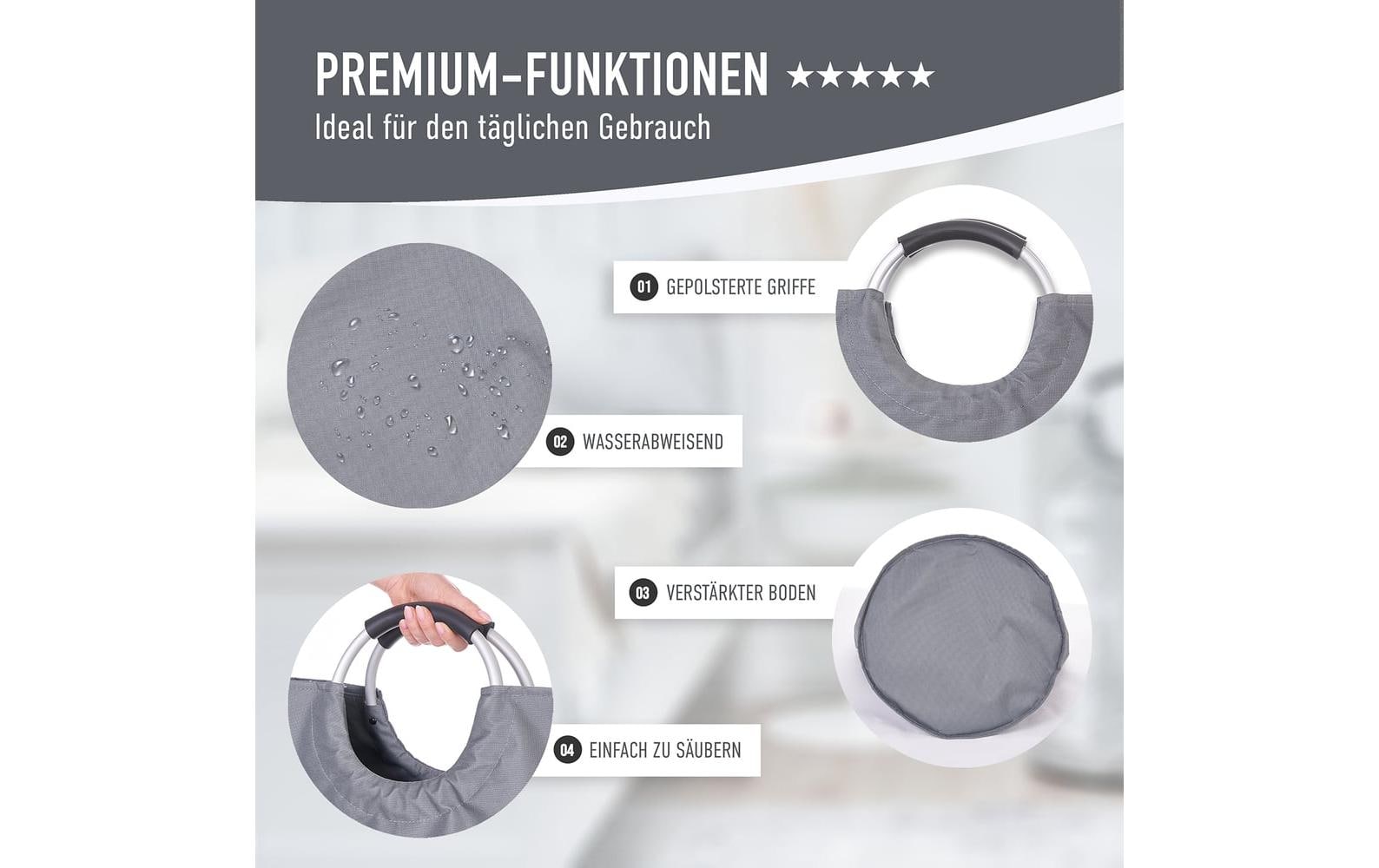 Wellenborg Sammelsack (PET) – 82 l, Polyester, Baumwolle, Grau, 380 × 720 × 380 mm, 1 Stk