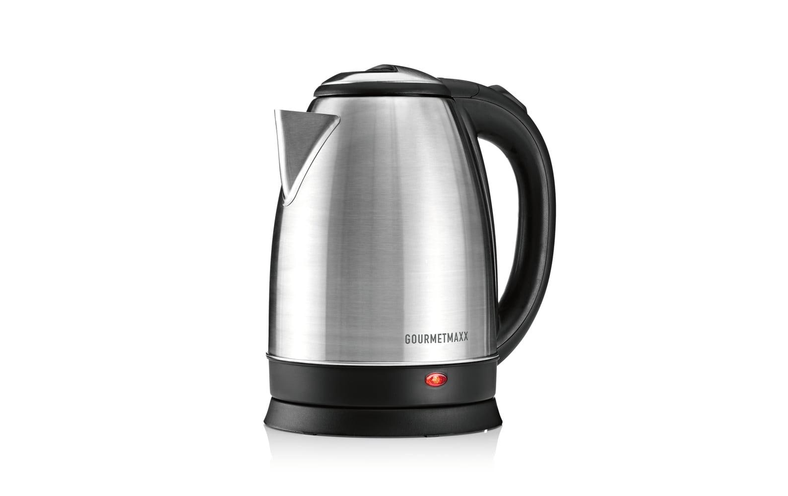 Gourmetmaxx Wasserkocher – 1,8 l, Edelstahl, Kunststoff, 1500 W, Schwarz, 360°-Sockel