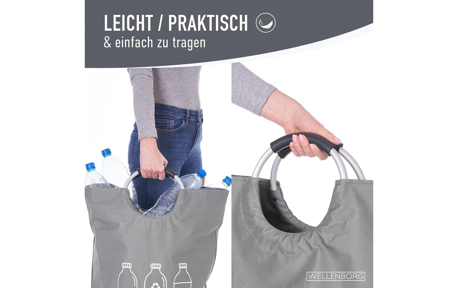 Wellenborg Sammelsack (PET) – 82 l, Polyester, Baumwolle, Grau, 380 × 720 × 380 mm, 1 Stk