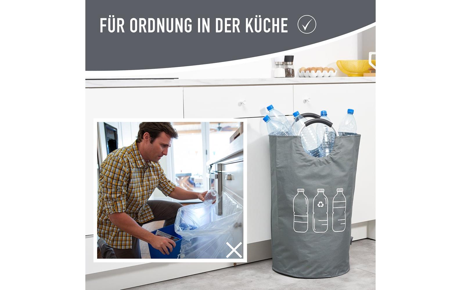 Wellenborg Sammelsack (PET) – 82 l, Polyester, Baumwolle, Grau, 380 × 720 × 380 mm, 1 Stk