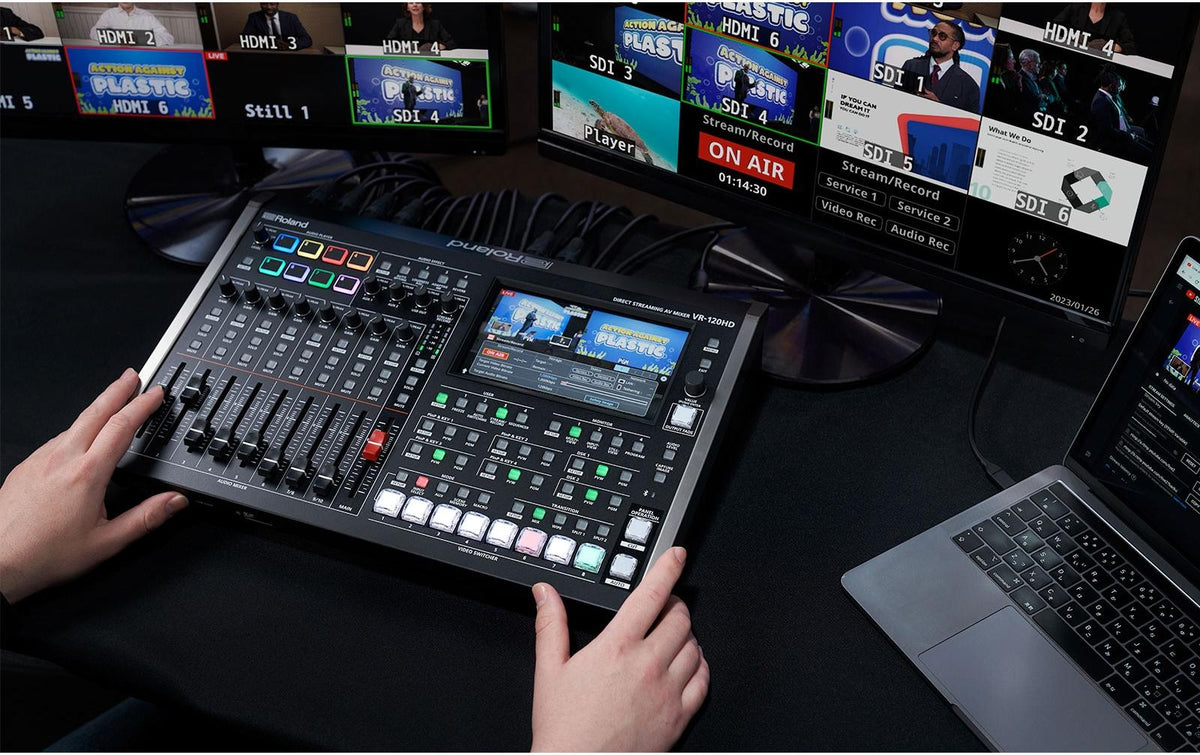 Roland VR-120HD – USB-Mischpult (42 Kanäle), USB-Audio 24 Bit/48 kHz, Schwarz