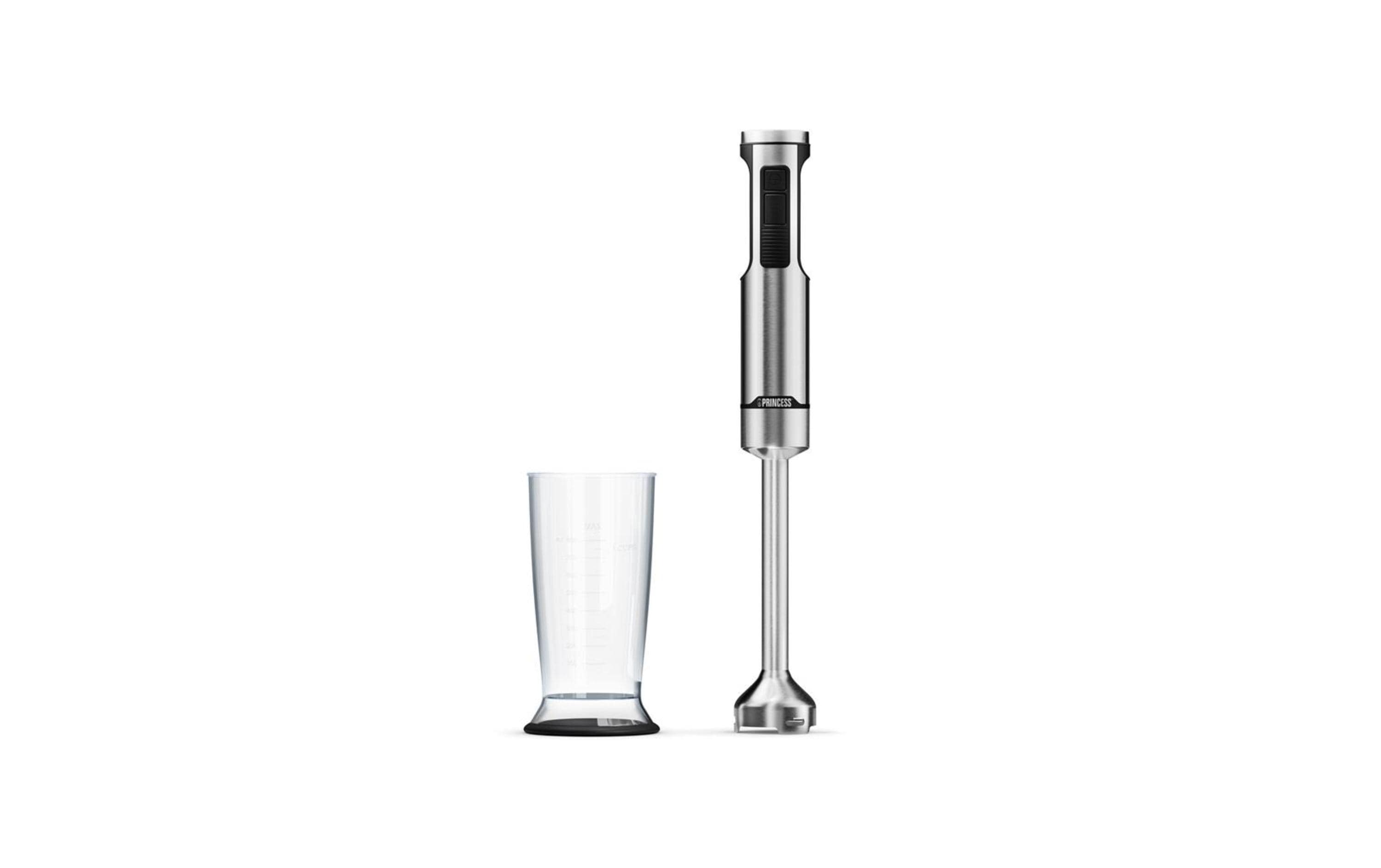 Princess Stabmixer Prof XXL – 1 500 W, 5 Stufen, Messbecher, spülmaschinenfest – Schwarz/Silber