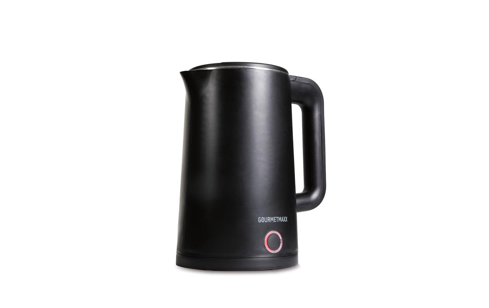 Gourmetmaxx Wasserkocher – 1,5 l, Edelstahl, Kunststoff, 1500 W, Schwarz, 360°-Sockel