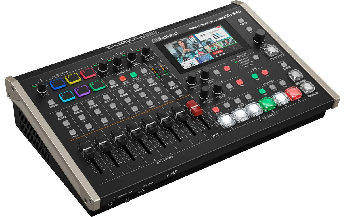 Roland VR-6HD – USB-Mischpult (28-Kanal), 24-bit/48 kHz, Schwarz