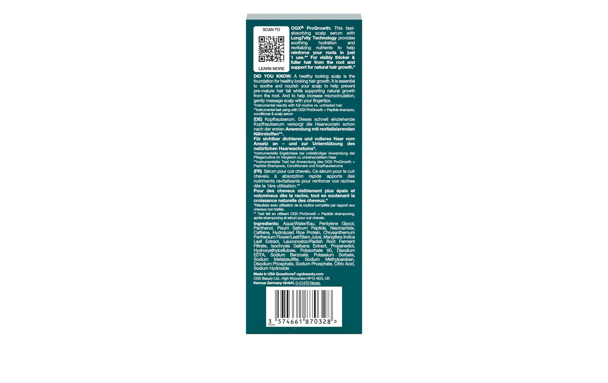 OGX Kopfhautserum ProGrowth Peptid – 10 ml