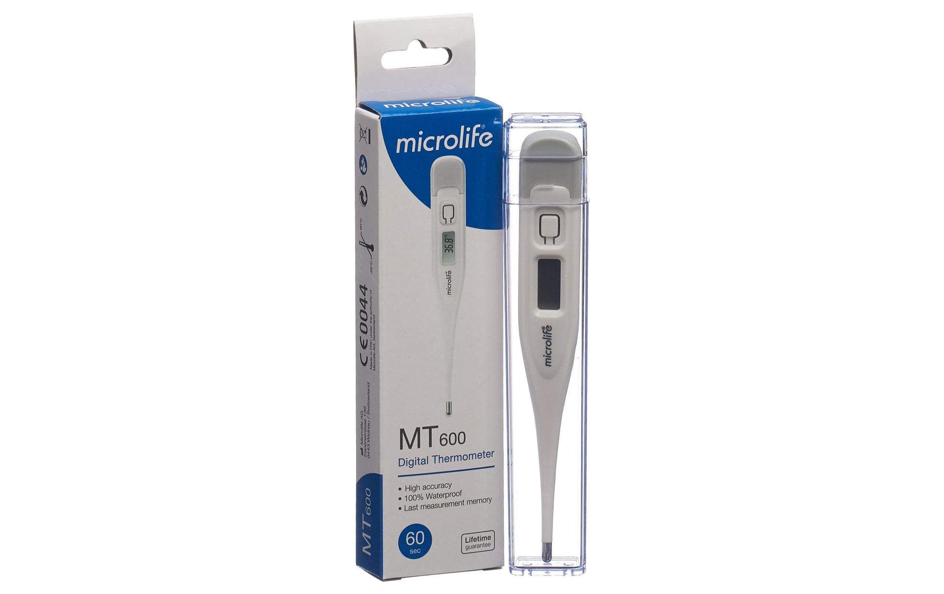 Microlife Fieberthermometer MT 600 – Achsel, Mund, Rektal, digital, 1 Speicherplatz