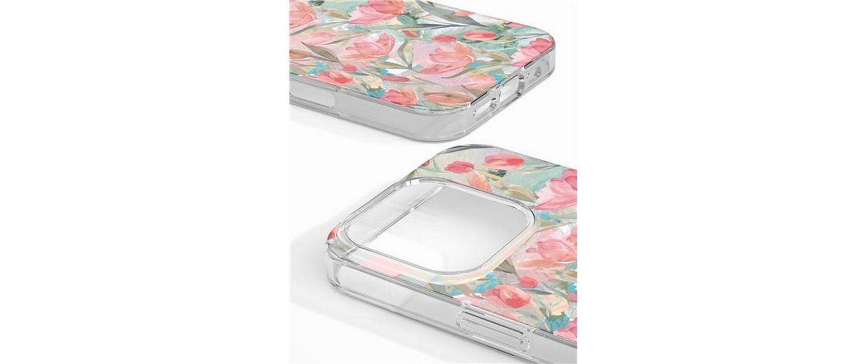 iDeal of Sweden IDOS Clear Cover – Rückcover – für Apple iPhone 16 Pro Max, MagSafe, PC+TPU, Tulpenblüte