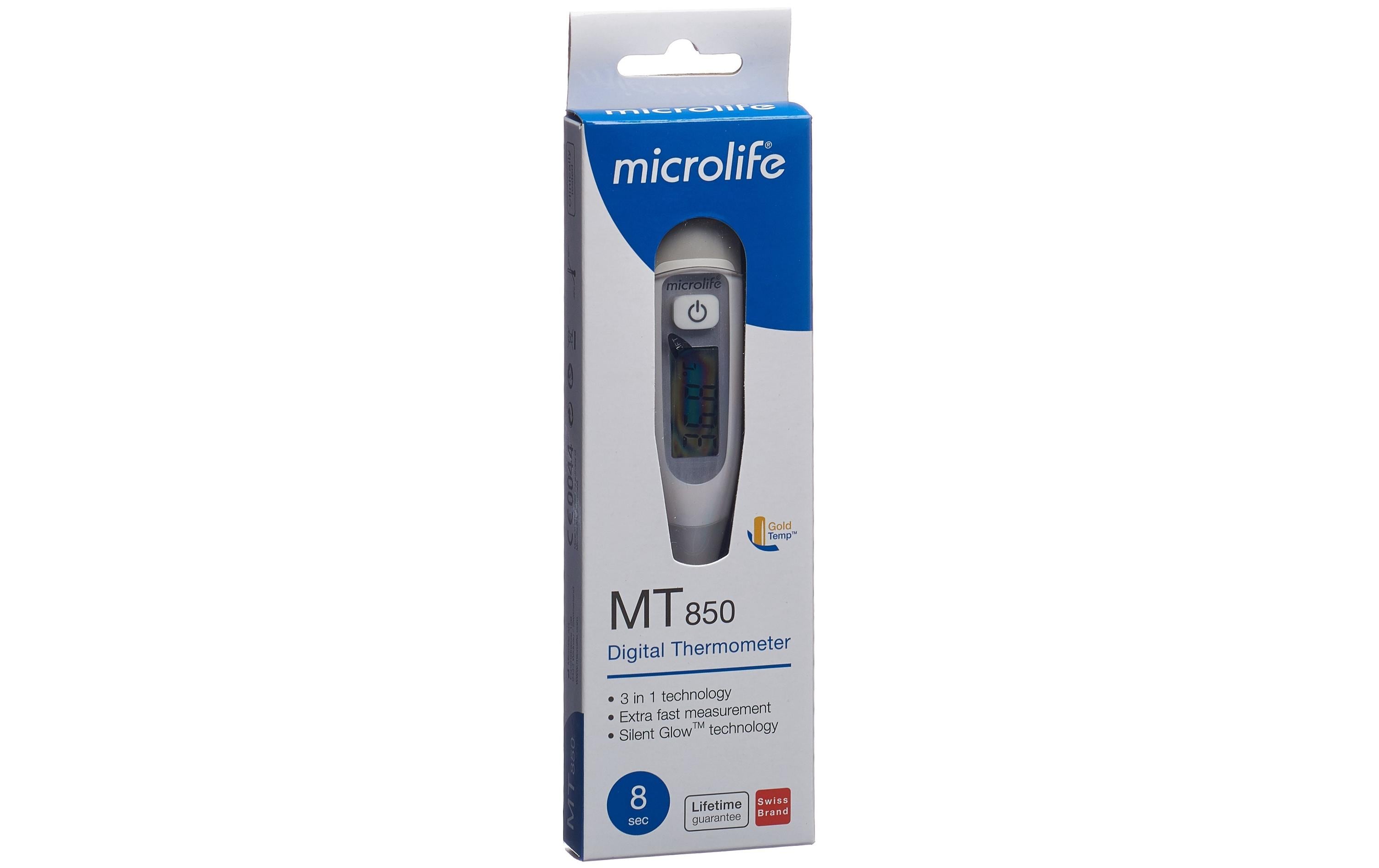 Microlife Fieberthermometer MT 850 – Achsel, Mund und Rektal, Stabthermometer, 1 Speicherplatz