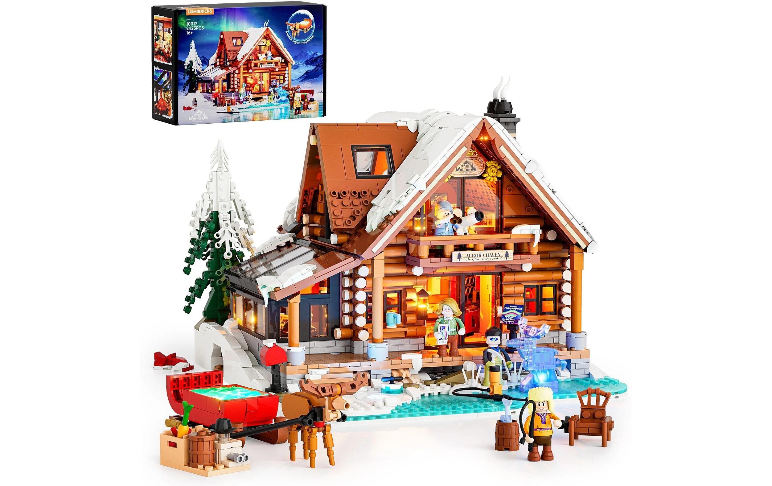Lumibricks 3D Puzzle Aurora-Hütte – 2425 Teile – Kunststoff – 28,5 × 14 × 39,5 cm – ab 8 Jahren