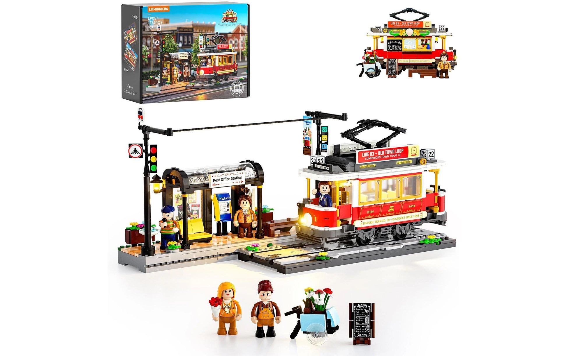 Lumibricks 3D Puzzle Historische Strassenbahn – 1274 Teile – 16,5×18,4×26,4 cm – ab 8 Jahren
